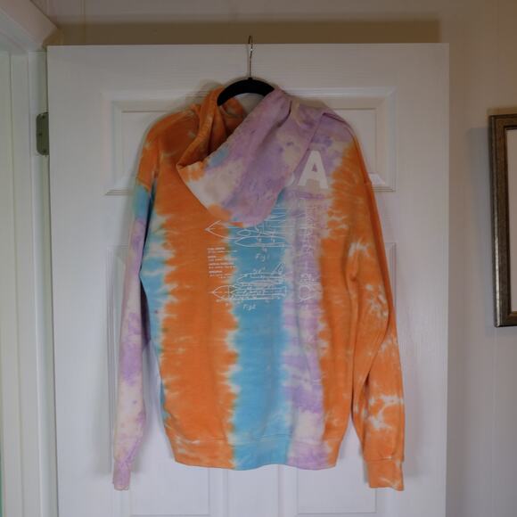Artist Union NASA Tie Dye Hoodie Large Orange Blue Purple Space Shuttle - Picture 4 of 10